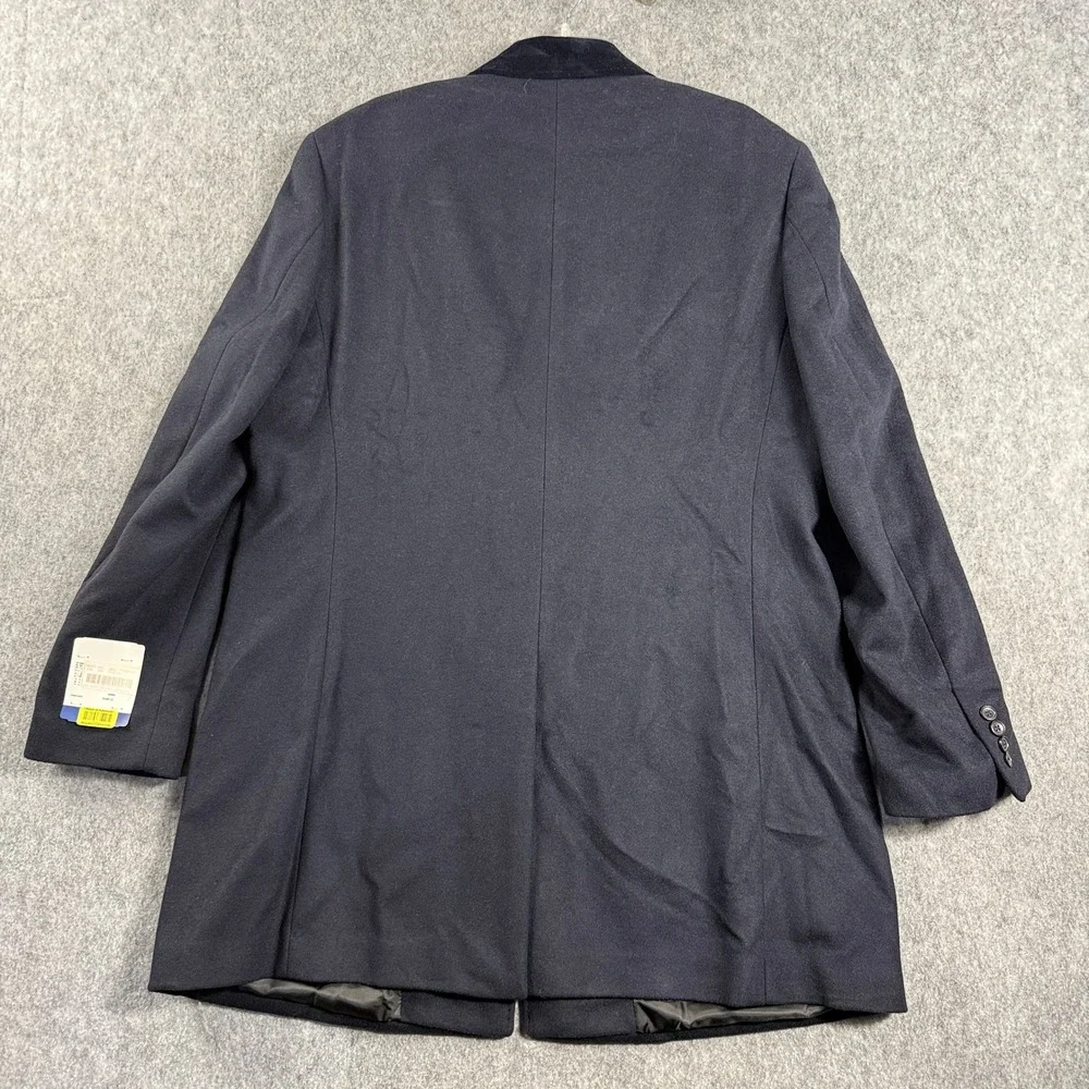 Ralph Lauren Overcoat Mens 46 Navy Wool  Cashmere Blend Jacket 3 Buttons Luxury
